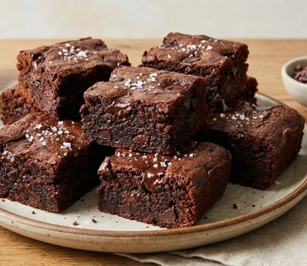 salted double chocolate brownies